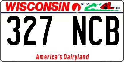 WI license plate 327NCB