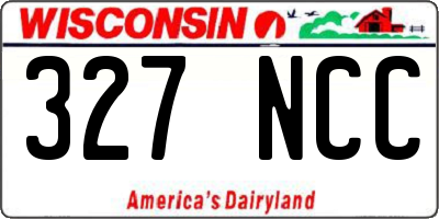 WI license plate 327NCC