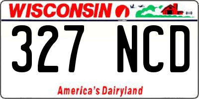 WI license plate 327NCD