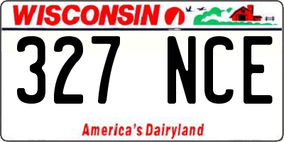 WI license plate 327NCE