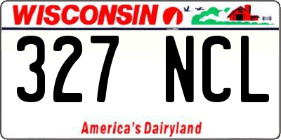 WI license plate 327NCL