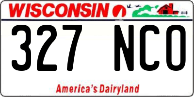 WI license plate 327NCO