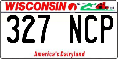 WI license plate 327NCP