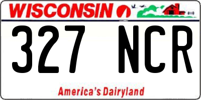 WI license plate 327NCR