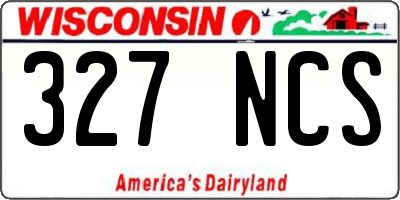 WI license plate 327NCS