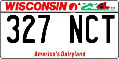 WI license plate 327NCT
