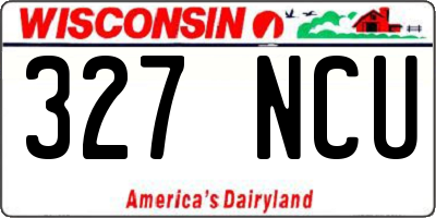 WI license plate 327NCU