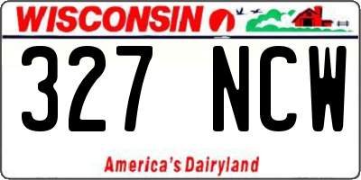 WI license plate 327NCW