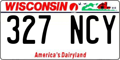 WI license plate 327NCY