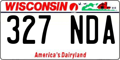 WI license plate 327NDA