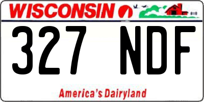 WI license plate 327NDF