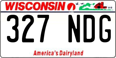 WI license plate 327NDG