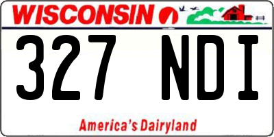 WI license plate 327NDI