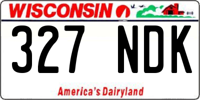 WI license plate 327NDK