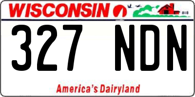 WI license plate 327NDN