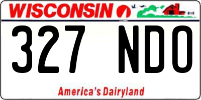 WI license plate 327NDO