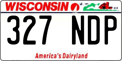 WI license plate 327NDP