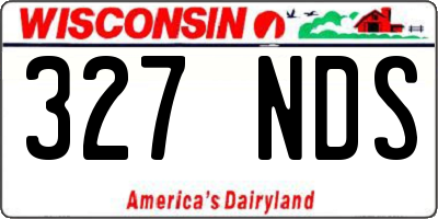 WI license plate 327NDS