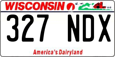WI license plate 327NDX