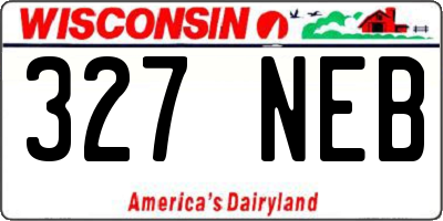 WI license plate 327NEB