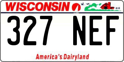 WI license plate 327NEF