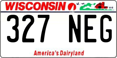 WI license plate 327NEG