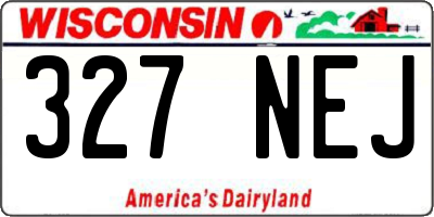 WI license plate 327NEJ
