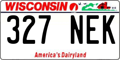 WI license plate 327NEK