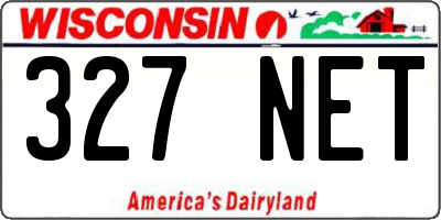 WI license plate 327NET