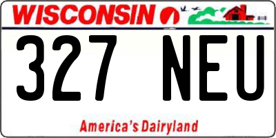 WI license plate 327NEU