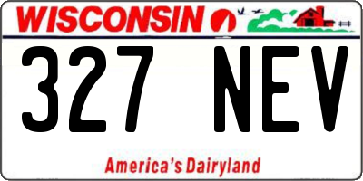 WI license plate 327NEV
