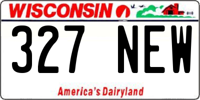 WI license plate 327NEW