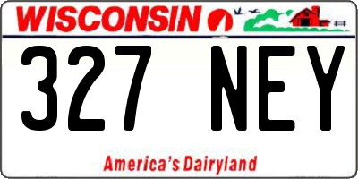 WI license plate 327NEY