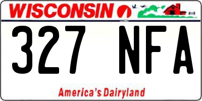 WI license plate 327NFA
