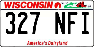 WI license plate 327NFI