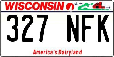 WI license plate 327NFK