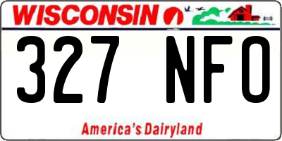 WI license plate 327NFO