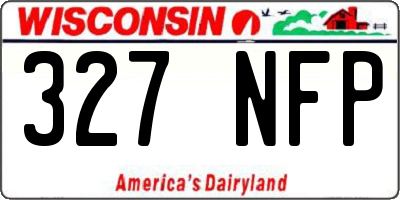WI license plate 327NFP