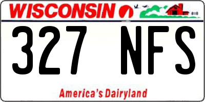 WI license plate 327NFS