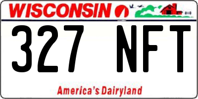 WI license plate 327NFT