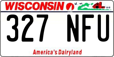 WI license plate 327NFU