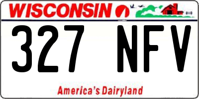 WI license plate 327NFV