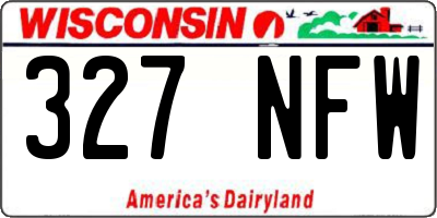 WI license plate 327NFW
