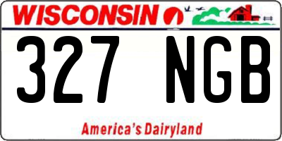 WI license plate 327NGB
