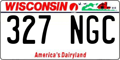 WI license plate 327NGC
