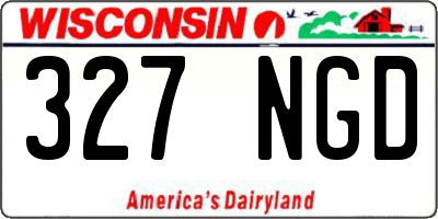 WI license plate 327NGD