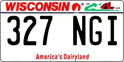 WI license plate 327NGI