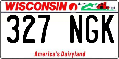 WI license plate 327NGK