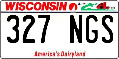 WI license plate 327NGS