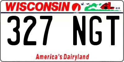 WI license plate 327NGT